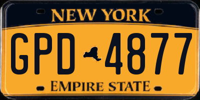 NY license plate GPD4877