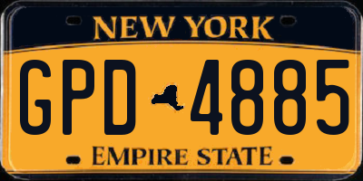 NY license plate GPD4885