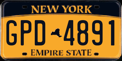 NY license plate GPD4891