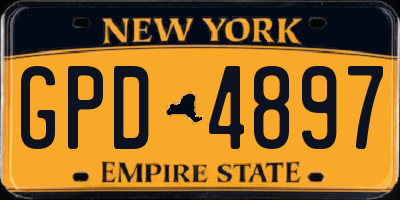 NY license plate GPD4897