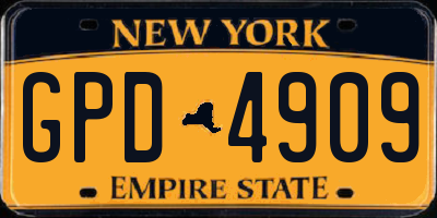 NY license plate GPD4909