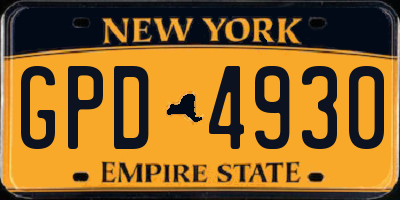 NY license plate GPD4930