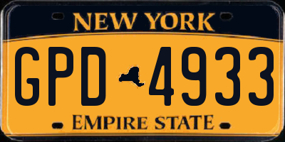 NY license plate GPD4933