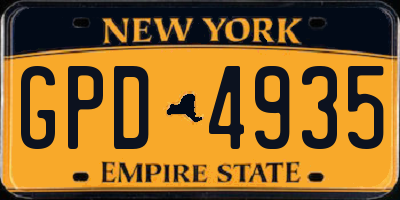 NY license plate GPD4935