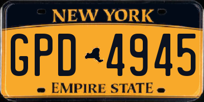 NY license plate GPD4945