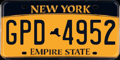 NY license plate GPD4952