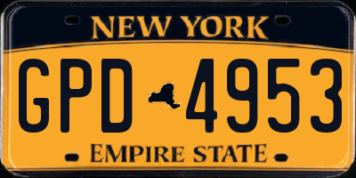 NY license plate GPD4953