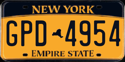 NY license plate GPD4954