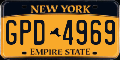 NY license plate GPD4969