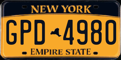 NY license plate GPD4980