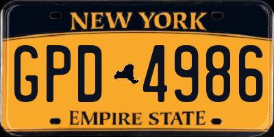 NY license plate GPD4986