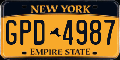 NY license plate GPD4987