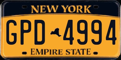 NY license plate GPD4994