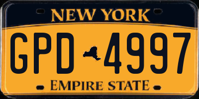NY license plate GPD4997