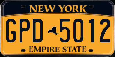 NY license plate GPD5012
