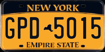 NY license plate GPD5015