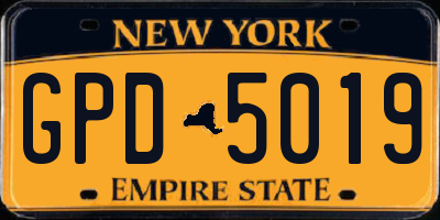 NY license plate GPD5019