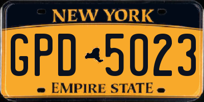 NY license plate GPD5023