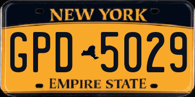 NY license plate GPD5029