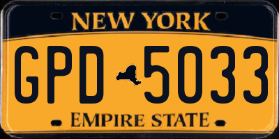 NY license plate GPD5033