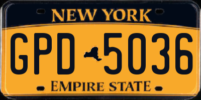 NY license plate GPD5036