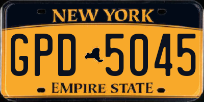 NY license plate GPD5045