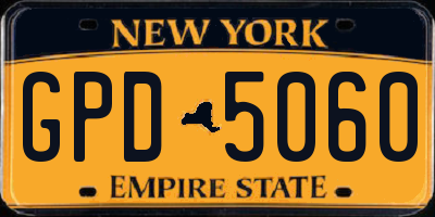 NY license plate GPD5060