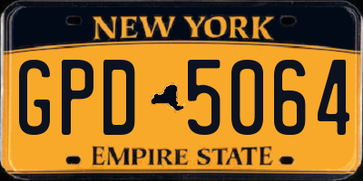 NY license plate GPD5064