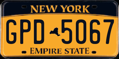 NY license plate GPD5067