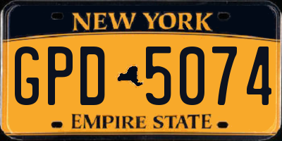 NY license plate GPD5074