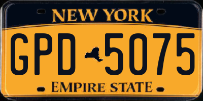 NY license plate GPD5075