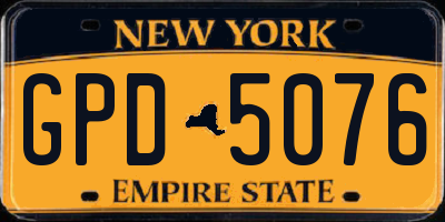 NY license plate GPD5076