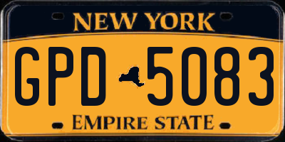 NY license plate GPD5083