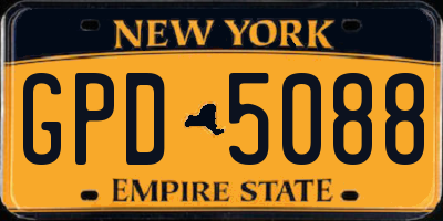 NY license plate GPD5088