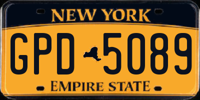 NY license plate GPD5089