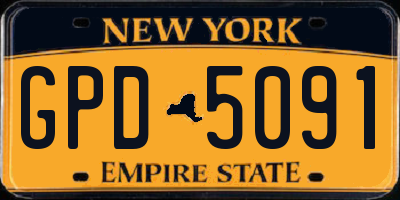 NY license plate GPD5091