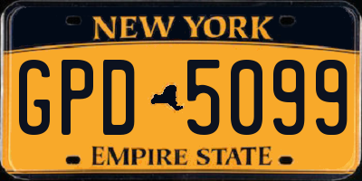 NY license plate GPD5099