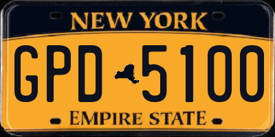NY license plate GPD5100