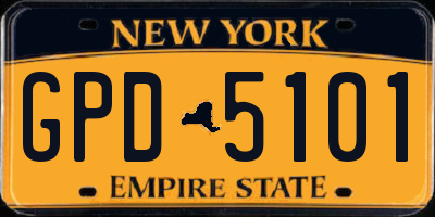 NY license plate GPD5101
