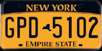 NY license plate GPD5102