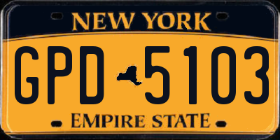 NY license plate GPD5103