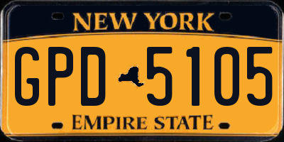 NY license plate GPD5105