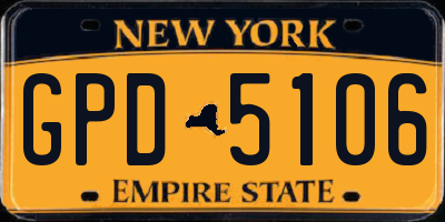 NY license plate GPD5106