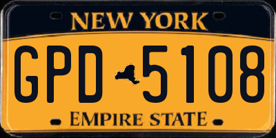 NY license plate GPD5108