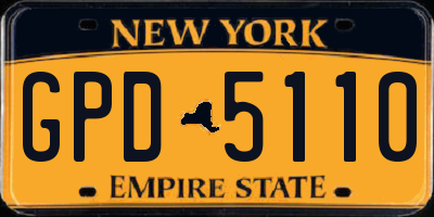 NY license plate GPD5110
