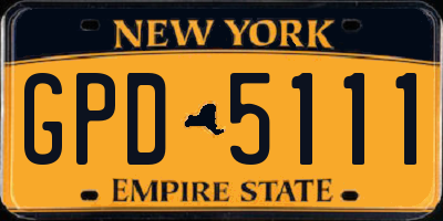 NY license plate GPD5111