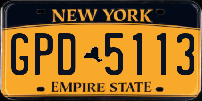 NY license plate GPD5113