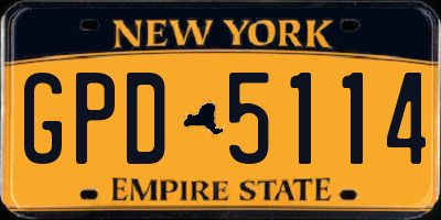 NY license plate GPD5114