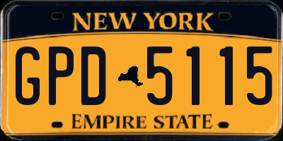 NY license plate GPD5115