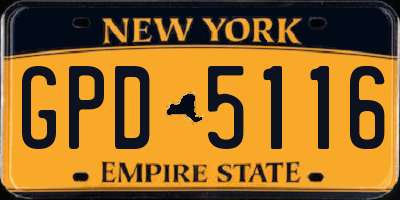 NY license plate GPD5116